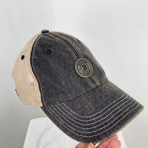 Legacy Butler Bulldogs Snapback Baseball Cap Faded Blue Mesh Vented Cream Cotton